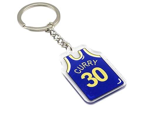 Basketball Spieler Schlüsselanhänger - Kultige Hoops Stars Sammlerstück Geschenk für Fans, Männer, Frauen & Sammler - Sportzubehör, Stephen Curry Blue, Small von Generic