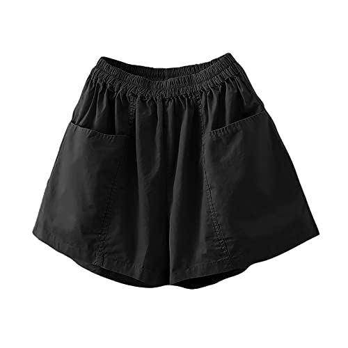 Bauchfett Frauen Shorts Sommer Casual Solide Kordelzug Shorts Lose Shorts Für Frauen Weiche Kühle Weibliche Kurze Jogginghose Flauschig Damen von Generic