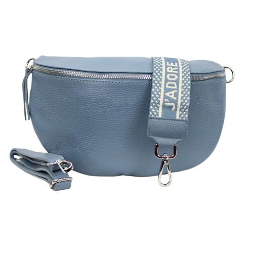 Bauchtasche Damen Stylisch Moderne Taschen mit Breitem Wechselgurt Nappa Leder Genuine Leder Bauchtasche Inklusive Breiter Gurt Gürteltasche Crossbag Crossbody Bag Damen Ledertasche (Petrol Maya) von Generic