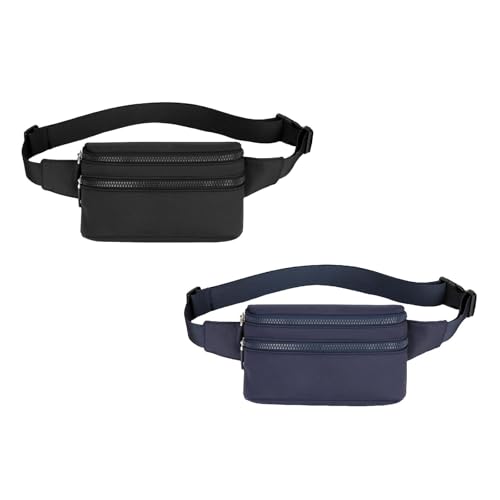 Bauchtasche Gürteltasche mit 2 Fächer Schultertasche für Damen Herren Hüfttasche Handytasche Sport Wasserdicht Laufgürtel Umhängetasche Geldgürtel für Wandern (2A,21×14×6cm) von Generic