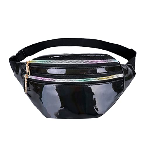 Bauchtasche Mode Wasserdicht Gürteltasche Fächer mit Reißverschluss Reflektierender Verstellbarer Gurt Hüfttasche für Damen und Herren Party Festival Sport Outdoor Travel von Generic