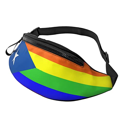 Bauchtasche Puerto Rico Regenbogen Flagge Gay Pride, Sporttasche Verstellbarer Gürteltasche Atmungsaktiv Waist Fanny Pack Für Outdoor Reisen Herren von Generic
