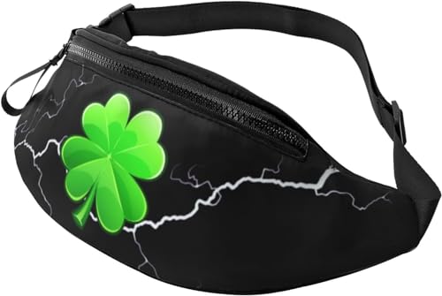 Bauchtasche St. Patrick's Day Grüne Kleeblätter Mit Vier Blättern, Waist Fanny Pack Stylisch Schultertaschen Verstellbarer Hüfttasche Für Herren Laufen Wandern von Generic