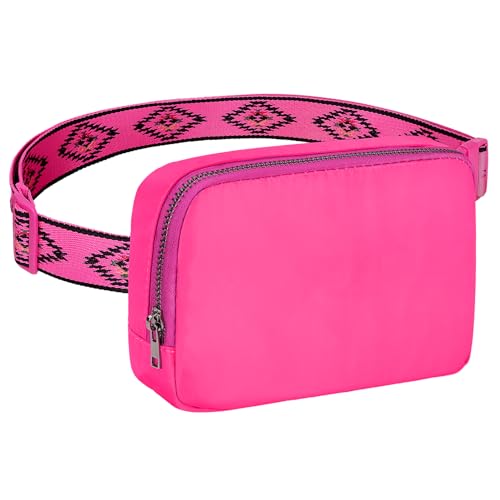 Bauchtasche für Damen und Herren – Gürteltasche – Mini-Crossbody-Gürteltasche, modische Hüfttaschen, leichte Crossbody-Taschen, Lauf-Bauchtasche mit verstellbarem Riemen, Rose, modisch von Generic