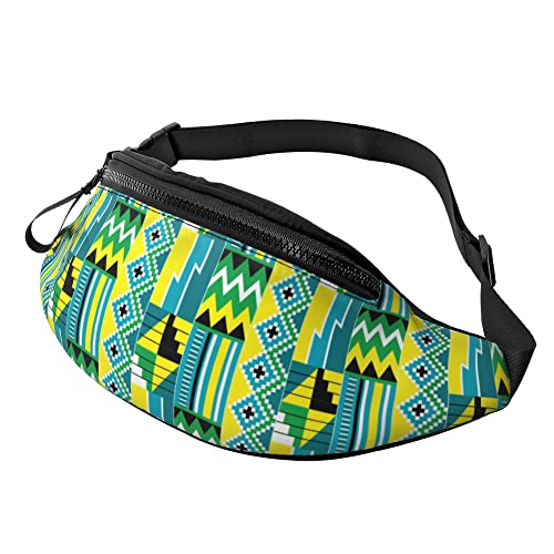 Bauchtasche für Damen und Herren mit Kopfhörerbuchse Sport Gürteltasche Afrikanischer Stil Druck Gürteltaschen zum Laufen, Muster im afrikanischen Stil, Einheitsgröße von Generic