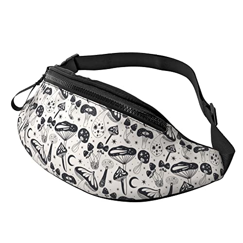 Bauchtasche für Damen und Herren mit Kopfhörerbuchse Sport Gürteltasche Schnecke Pilz Hüfttaschen zum Laufen, Weltraumpilze, Einheitsgröße von Generic