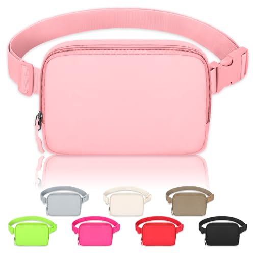 Bauchtaschen für Damen und Herren – Bauchtasche – über der Schulter – Gürteltasche mit verstellbarem Riemen – modische Umhängetasche für Laufen, Workout, Wandern, Reisen, Pink, modisch von Generic