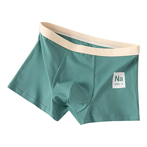 Baumwolle Boxer Shorts Herren Männer in Boxershort Hipster Kurz Baumwolle Retroshorts Trunks Bequem Stretch Unterwäsche Männer Herrenunterhose Grün L von Generic