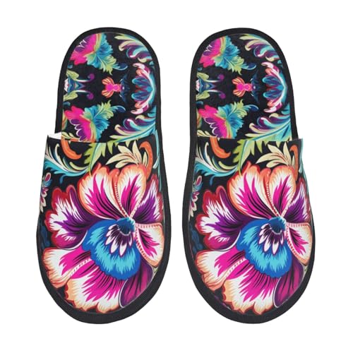 Baumwolle Pantoffeln Blumenpaisely Ethnic Wärme Pantoffeln Rutschfeste Slippers Für Den Alltag Unisex Weihnachten L von Generic
