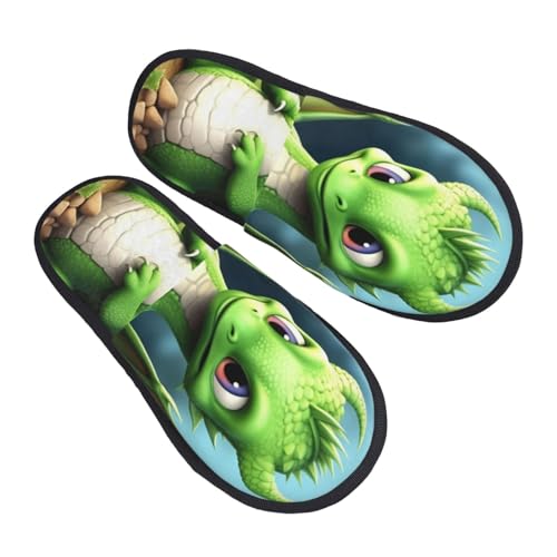 Baumwolle Pantoffeln Drache Süß Scuff Hausschuhe Bequeme Slippers Für Winter Weihnachten Draußen L von Generic
