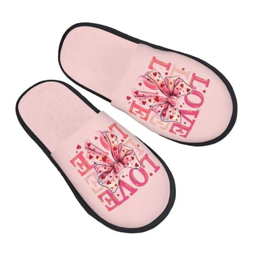 Baumwolle Pantoffeln Fröhliche Schleifenliebe Luxuriös Pantoffeln Rutschfeste Slippers Für Weihnachten Unisex Drinnen M von Generic