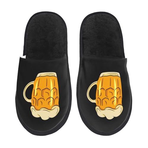 Baumwolle Pantoffeln Glas Bier Flauschiges Hausschuhe Rutschfeste Hauspantoffeln Für Drinnen Schlafzimmer Weihnachten M von Generic