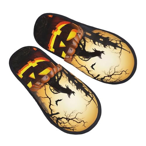Baumwolle Pantoffeln Halloween-Pumpkin Scuff Hausschuhe Rutschfeste Hauspantoffeln Für Winter Drinnen Den Alltag M von Generic