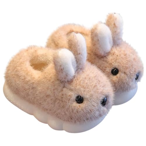 Baumwolle Pantoffeln Kinder Winter Warm Gefüttert Hausschuhe Weiche Kuschelige Plüsch Slipper Niedlicher rutschfest Hüttenschuhe Flauschige Barfuss Memory Foam Schläppchen von Generic