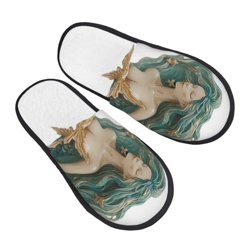 Baumwolle Pantoffeln Kunstfisch Mit Fellfutter Hausschuhe Scuff Pantoffeln Für Den Alltag Weihnachten Unisex L von Generic