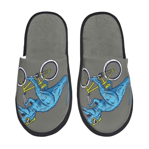 Baumwolle Pantoffeln Lustiger Dinosaurier-Reitspaß Rutschfeste Pantoffeln Flauschiges Hauspantoffeln Für Winter Draußen Schlafzimmer M von Generic