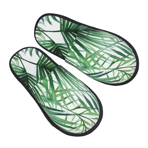 Baumwolle Pantoffeln Palmenblätter Bedruckt Leichte Hausschuhe Rutschfeste Hauspantoffeln Für Draußen Schlafzimmer Weihnachten M von Generic