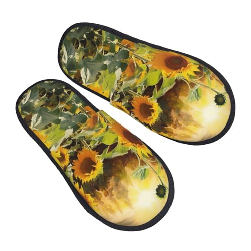 Baumwolle Pantoffeln Sonnenblumen Rutschfeste Pantoffeln Leichte Hauspantoffeln Für Draußen Unisex Weihnachten L von Generic