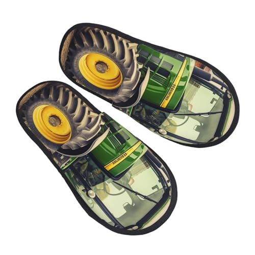 Baumwolle Pantoffeln Traktor-Thema Mit Fellfutter Pantoffeln Rutschfeste Hauspantoffeln Für Drinnen Weihnachten Draußen M von Generic