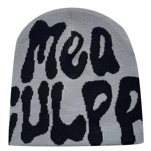 Beanie Mütze Herren Damen Teenager Y2k Strickmützen Winter Knit Skater Hip Hop Baumwolle Skimütze Fashion Harajuku Spider MEA Printed Strick Mütze Web Soft Outdoor Casual Beanie Cap Hut von Generic