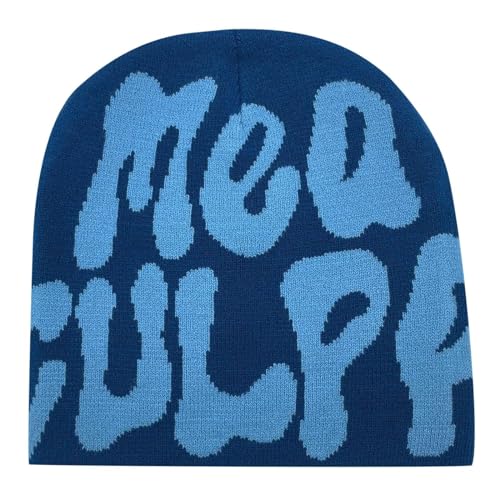 Beanie Mütze Herren Damen Teenager Y2k Strickmützen Winter Knit Skater Hip Hop Baumwolle Skimütze Fashion Harajuku Spider MEA Printed Strick Mütze Web Soft Outdoor Casual Beanie Cap Hut von Generic