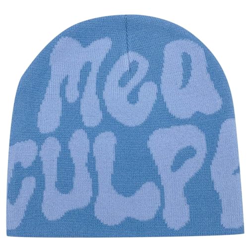 Beanie Mütze Herren Damen Teenager Y2k Strickmützen Winter Knit Skater Hip Hop Baumwolle Skimütze Fashion Harajuku Spider MEA Printed Strick Mütze Web Soft Outdoor Casual Beanie Cap Hut von Generic