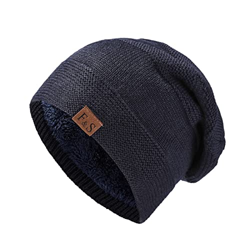 Beanie Mütze für Männer und Frauen Outdoor Winter Warme Mütze Beanie mit Verdickte Weiche Plüsch Gehörschutzkappe Winddicht Strickmütze von Generic