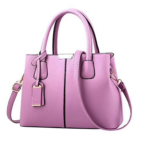 Beauty Taschen Handtasche für Frauen Geräumige Handtaschen Damen Geldbörse Satchel Schultertasche Tote Ledertasche Taschen Umhängetaschen Schwarz (Purple, One Size) von Generic