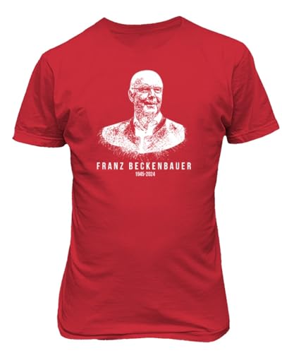 Beckenbauer Deutsche Fußballlegende Ruhe in Frieden Unisex-T-Shirt (Rot, 3X-Large) von Generic