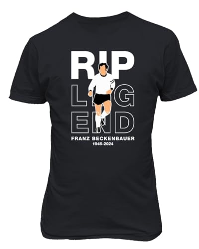 Beckenbauer Fußballlegende RIF 1945-2024 Unisex-T-Shirt (Schwarz, 3X-Large) von Generic