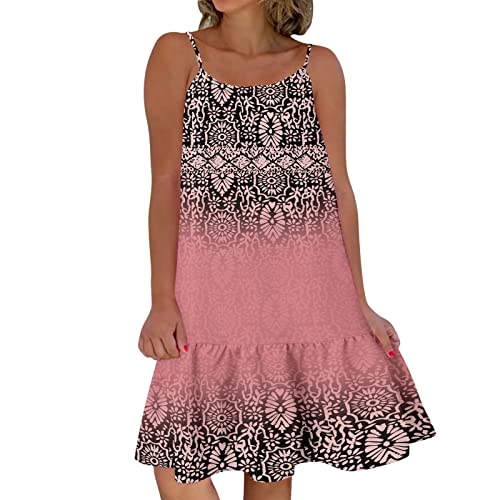 Bedrucktes Camisole-Kleid, Damene Ärmellos Elegant Kleider, Camisole-Kleid Mit Blumenmuster, Sommer-Strandkleid Mit Spaghetti-Trägern Für Damen von Generic