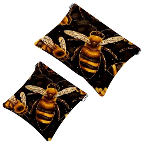 Bee-1354 Schrapnell-Tasche für Geldbörse, wasserdichte Make-up-Tasche, tragbare Tasche für Damen, Geschenke, 2 Stück, Mehrfarbig 06, A：7.1x5.8in/18x14.8cm，B:4.7x4.5in/12x11.5cm von Generic
