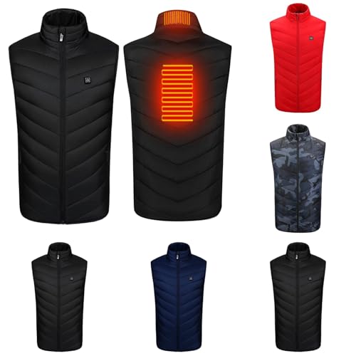 Beheizbare Weste für Damen und Herren Beheiztes Gilet mit 2 Heizpads beheizter Körperwärmer für Outdoor-Arbeiten Geschenk für Weihnachten und Erntedankfest Akku nicht enthalten von Generic