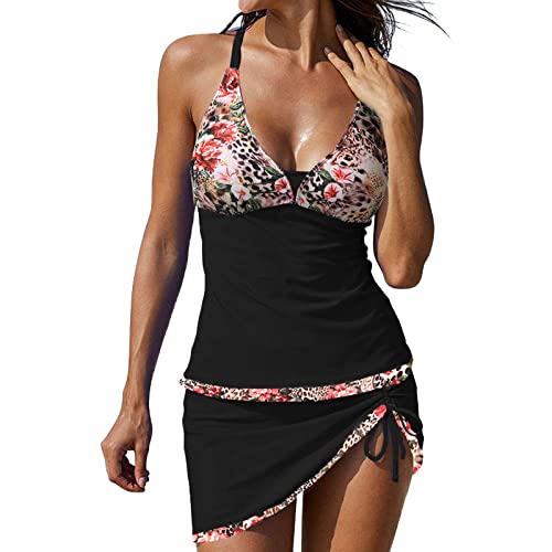 Bekinini Bauchweg Push Up Badeanzug Damen Tankini Set Monokini Mit Verstellbare Bademode Oberteile Mit Shorts Badeanzug Sport Schwimmanzug Strandmode Zweiteiliger Bademode Mit Hotpants von Generic