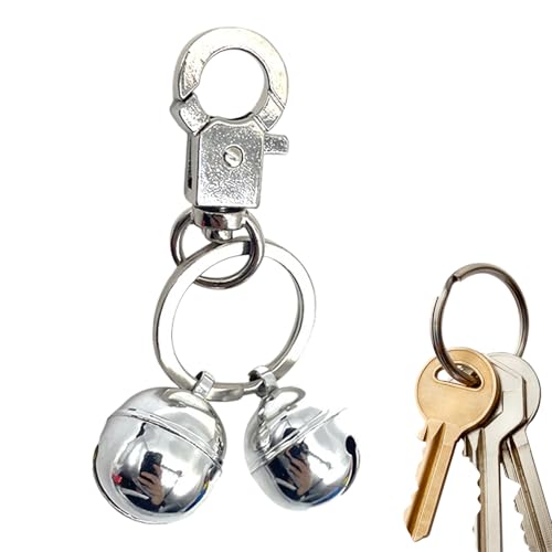 Bell Dog Bell Kragen Charme - Klassiker Ring -Ornament Design, kühne Identität Schlüsselbund | Rustikaler klammerender Anhängerclip, glänzendes akustisches Symbol mit Messing, großer Alarm -R von Generic