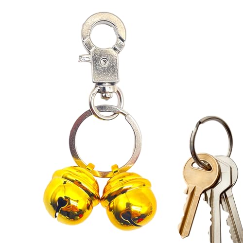Bell Dog Bell Kragen Charme - Klassiker Ring -Ornament Design, kühne Identität Schlüsselbund | Rustikaler klammerender Anhängerclip, glänzendes akustisches Symbol mit Messing, großer Alarm -R von Generic