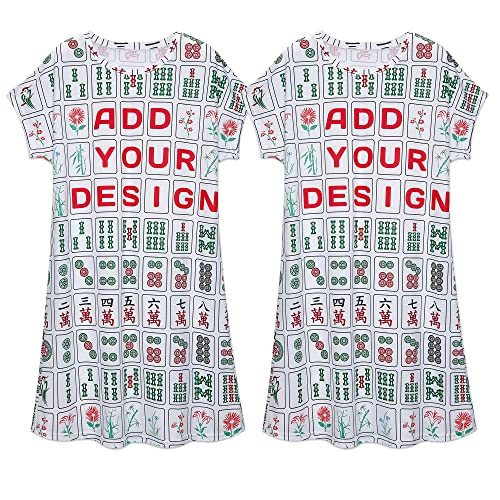 Benutzerdefinierte Nachthemd Pyjama Kleid für Dame Personalisierte Erinnerung Foto Text Kurzarm Loungewear, Benutzerdefinierte Nachthemd, 4XL von Generic