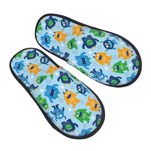 Bequeme Baumwolle Hausschuhe Cartoon-Monster Filzpantoffeln Flauschig Schlappen Für Frauen, Spa, Männer M von Generic