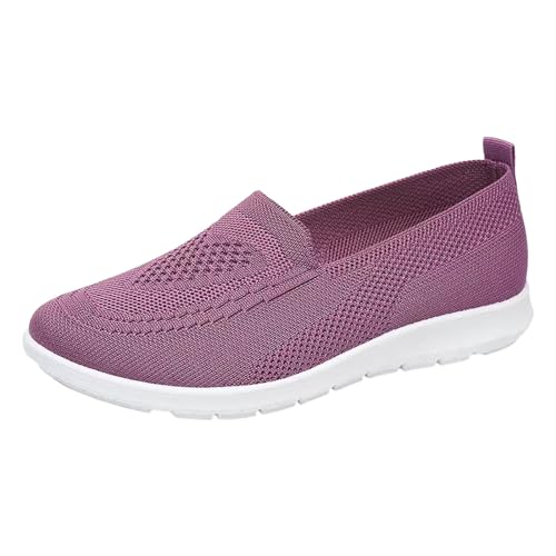 Bequeme Damen Segeltuchschuhe Atmungsaktiv Leicht Weiche Sohle Freizeitmode Bequemschuhe Damenschuhe Sommerschuhe Flexibel Alltagstauglich (Purple, 37) von Generic
