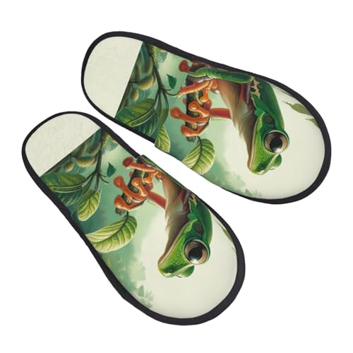 Bequeme Filzpantoffeln Puerto-Rico-Laubfrosch Gästehausschuhe Warme Home Slippers Für Frauen, Schlafzimmer, Männer M von Generic