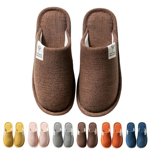 Bequeme Hausschuhe Damen Vorne Geschlossen Haus Latschen Leicht Atmungsaktiv Pantoffeln Memory Foam Flache Hüttenschuhe Weich Schlafzimmerpantoffeln Indoor Anti-Rutsch Hausschlappen von Generic