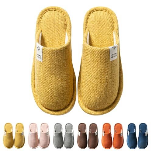 Bequeme Hausschuhe Damen Vorne Geschlossen Haus Latschen Leicht Atmungsaktiv Pantoffeln Memory Foam Flache Hüttenschuhe Weich Schlafzimmerpantoffeln Indoor Anti-Rutsch Hausschlappen von Generic