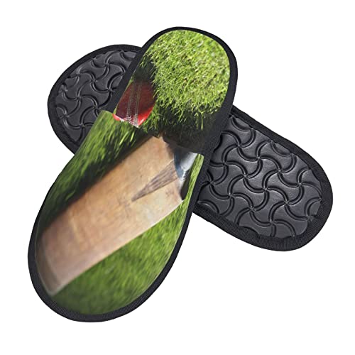 Bequeme Home Slippers Cricketschläger Und Ball Baumwolle Hausschuhe Waschbare Filzpantoffeln Für Hotel, Frauen, Männer M von Generic