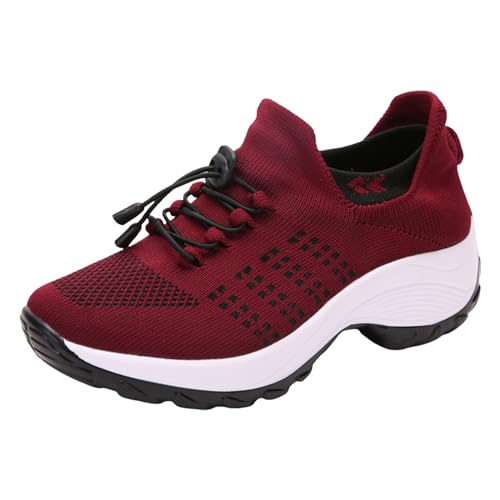 Bequeme Schuhe zur für Damen air Cushion Hausschuhe mit Fussbett Casual weit Zehenschuhe Turnschuhe mesh atmungsaktiv Sportschuhe Fashion Trekking Workout Running von Generic