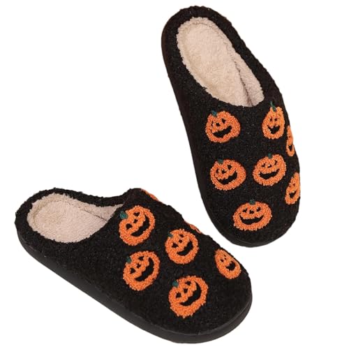 Bequeme und weiche Hausschuhe, Hausschuhe für Damen und Herren - warme Plüsch-Winterhausschuhe, gemütliche Plüsch-Hausschuhe mit Halloween-Kürbis, rutschfest, für Mädchen, Kinder, Jungen, Herren, 36 Bequeme und weiche Hausschuhe, Hausschuhe für Damen und Herren - warme Plüsch-Winterhausschuhe, gemütliche Plüsch-Hausschuhe mit Halloween-Kürbis, rutschfest, für Mädchen, Kinder, Jungen, Herren, 36 von Generic