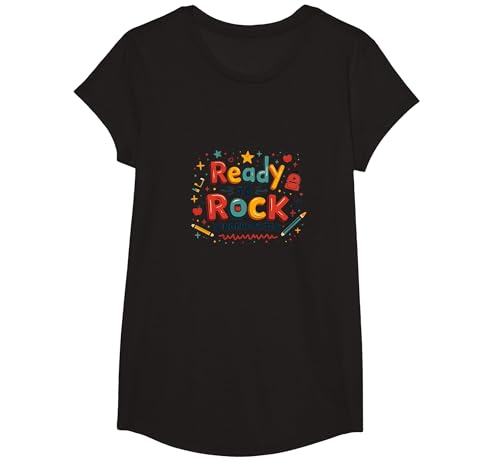 Bereit, den Kindergarten zu rocken T-Shirt, Girls, Schwarz, XS von Generic