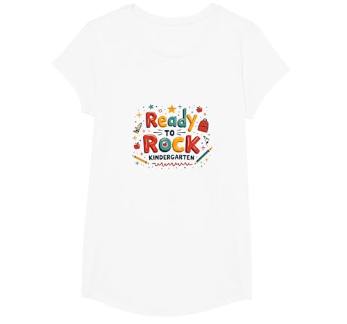 Bereit, den Kindergarten zu rocken T-Shirt, Girls, Weiß, XS von Generic