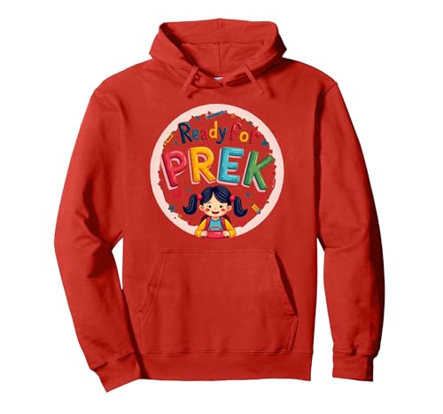 Bereit für PreK Süße Schulanfänger, Spannung für Mädchen Pullover Hoodie, Unisex für Erwachsene, Rot, XXL von Generic