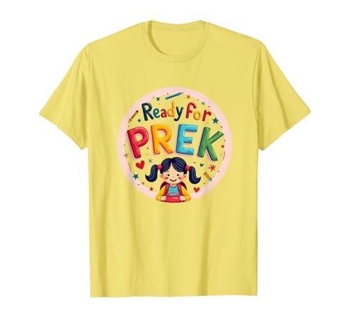 Bereit für PreK Süße Schulanfänger, Spannung für Mädchen T-Shirt, Herren, Gelb, XXL von Generic