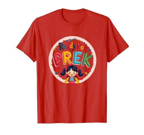 Bereit für PreK Süße Schulanfänger, Spannung für Mädchen T-Shirt, Herren, Rot, XXL von Generic